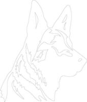 German Shepherd  outline silhouette vector