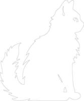 Ragamuffin Cat  outline silhouette vector