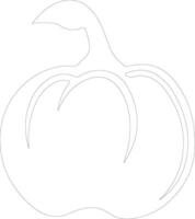 bell pepper  outline silhouette vector