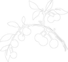 crabapple  outline silhouette vector