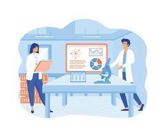 Business data analysis research and Data Scientist concept.  flat vector modern illustration