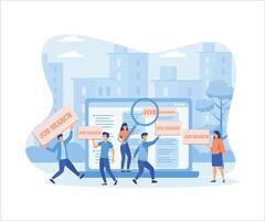 Job search. Recruitment. Employees looking for job. flat vector modern illustration