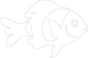 clownfish outline silhouette vector