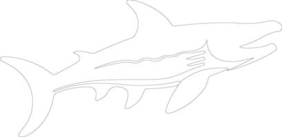 Liopleurodon  outline silhouette vector