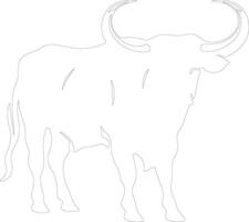 toro contorno silueta vector