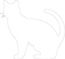 Burmilla Cat  outline silhouette vector