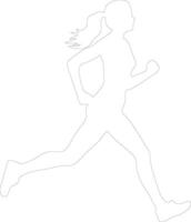 runner  outline silhouette vector