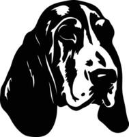 Basset Hound  silhouette portrait vector