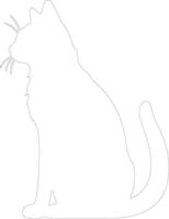 Sam Sawet Cat outline silhouette vector