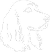 Inglés cocker spaniel contorno silueta vector