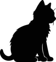 Bambino Cat  black silhouette vector