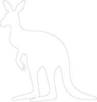 red kangaroo   outline silhouette vector