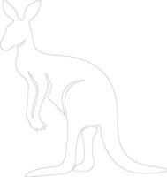 kangaroo  outline silhouette vector