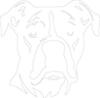 American Bulldog  outline silhouette vector