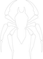 assassin bug  outline silhouette vector