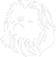 Pekingese  outline silhouette vector