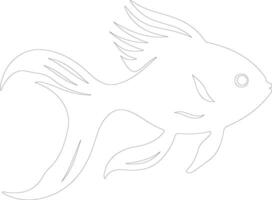 goldfish  outline silhouette vector