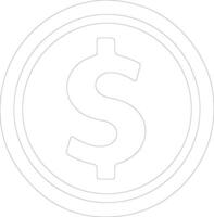 Dollar sign icon  outline silhouette vector