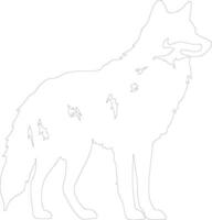 wolf  outline silhouette vector