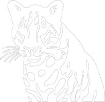 ocelot  outline silhouette vector