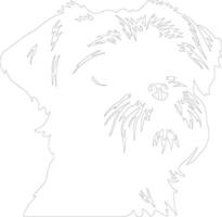 Brussels Griffon  outline silhouette vector