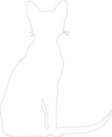Thai Traditional Siamese Cat outline silhouette vector