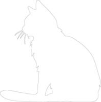 Highlander Cat  outline silhouette vector