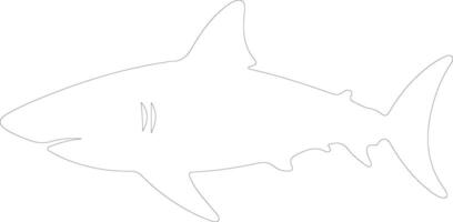 tiburón toro contorno silueta vector