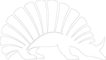 armadillo  outline silhouette vector