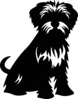 dandi dimont terrier negro silueta vector