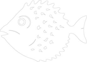 blowfish  outline silhouette vector