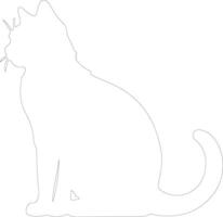 Ussuri Cat outline silhouette vector