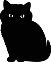 Exotic Shorthair Cat  silhouette portrait vector