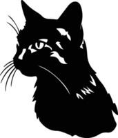 Ussuri Cat  silhouette portrait vector