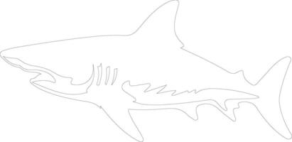 lemon shark  outline silhouette vector