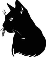 Chartreux Cat  silhouette portrait vector