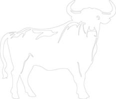 bull outline silhouette vector