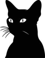 Burmese Cat  silhouette portrait vector