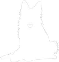 Belgian Tervuren  outline silhouette vector