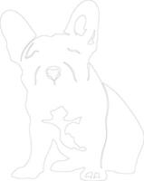 French Bulldog  outline silhouette vector