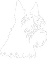 Scottish Terrier outline silhouette vector