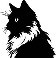 muñeca de trapo gato silueta retrato vector