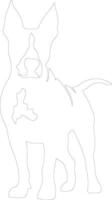 Miniature Bull Terrier  outline silhouette vector