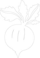 rutabaga  outline silhouette vector