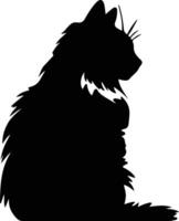 Norwegian Forest Cat black silhouette vector