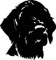 German Wirehaired Pointer  silhouette portrait vector