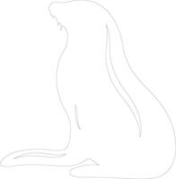 harp seal  outline silhouette vector