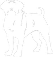 Bullmastiff  outline silhouette vector