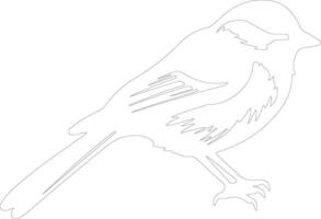 chickadee outline silhouette vector