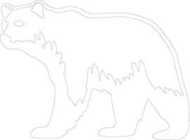 polar oso contorno silueta vector